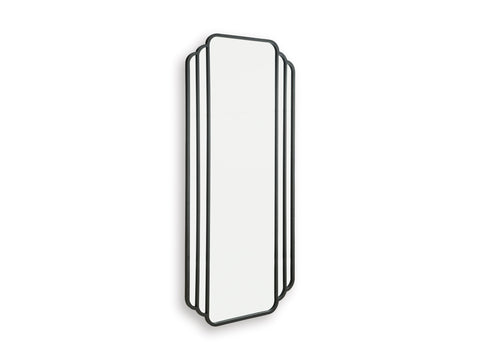 Black Art Deco Metal Floor Mirror