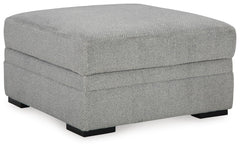Cement, complete storage ottoman with lid closed - 1