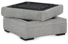 Cement, reversible lid and cup holders shown on complete ottoman - 3