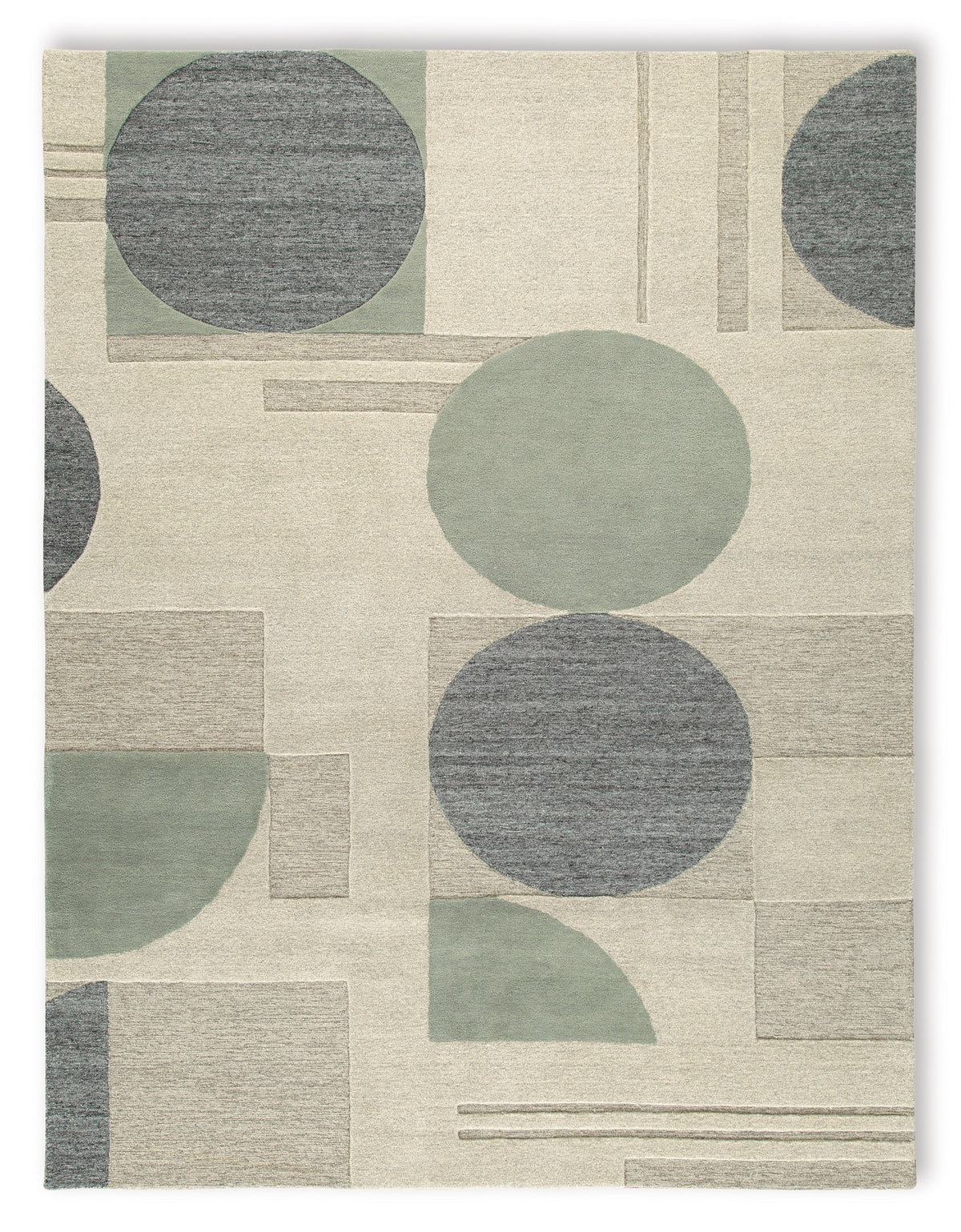 Linen/Blue/Green 93.25" x 118.75", complete rug product view