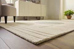 Linen/Blue/Green 93.25" x 118.75", pile and edge detail - 3