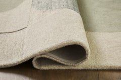 Linen/Blue/Green 93.25" x 118.75", rolled rug backing detail - 4