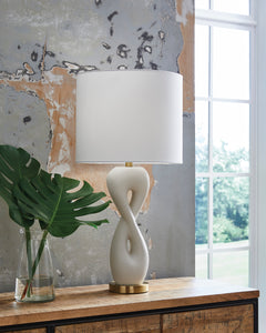 White/Gold Finish table lamp, product view 2 - 2