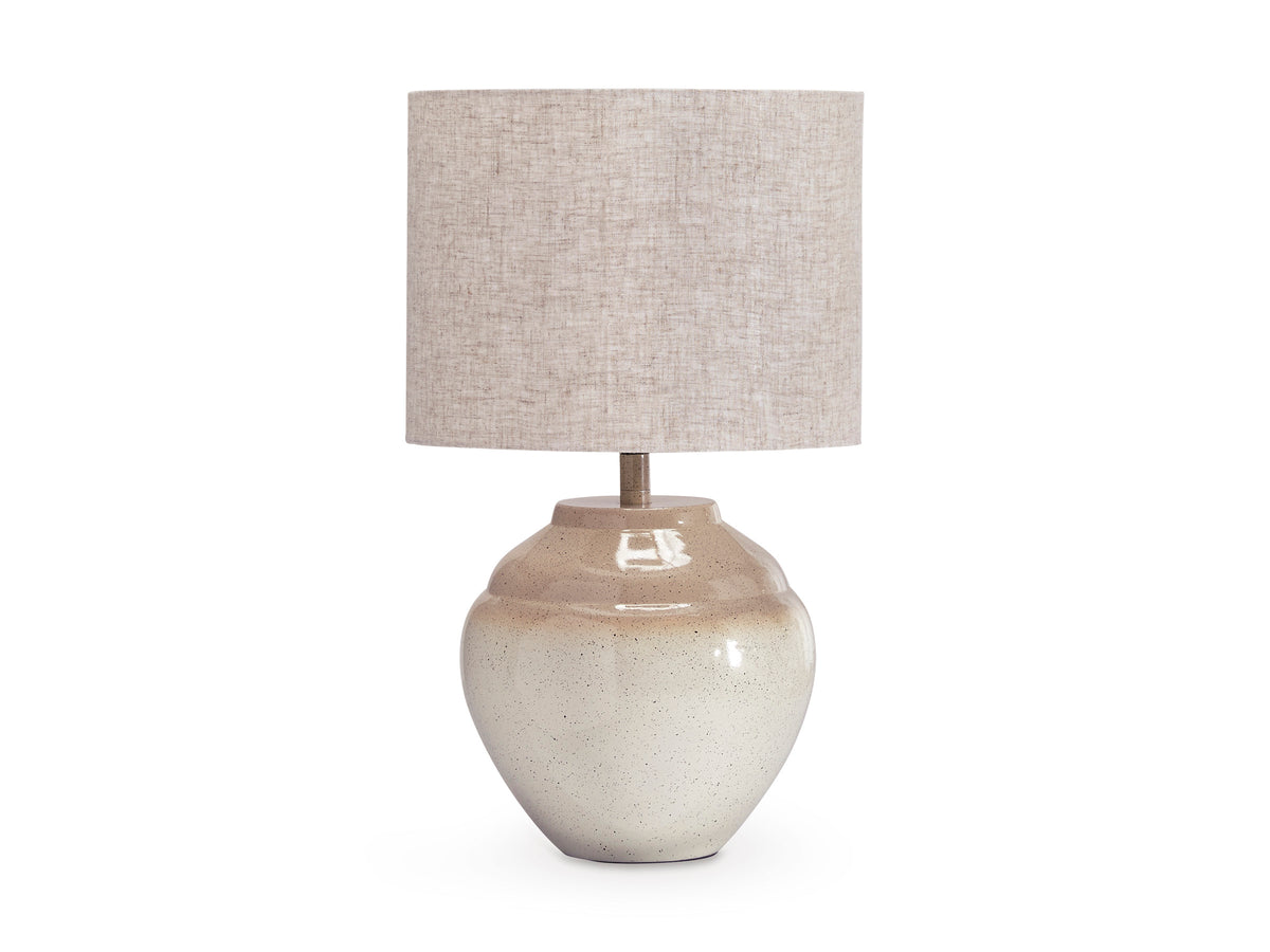 Cream/Beige table lamp, full product view