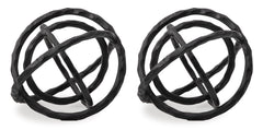 Black two-piece sculpture set, full product view - 1