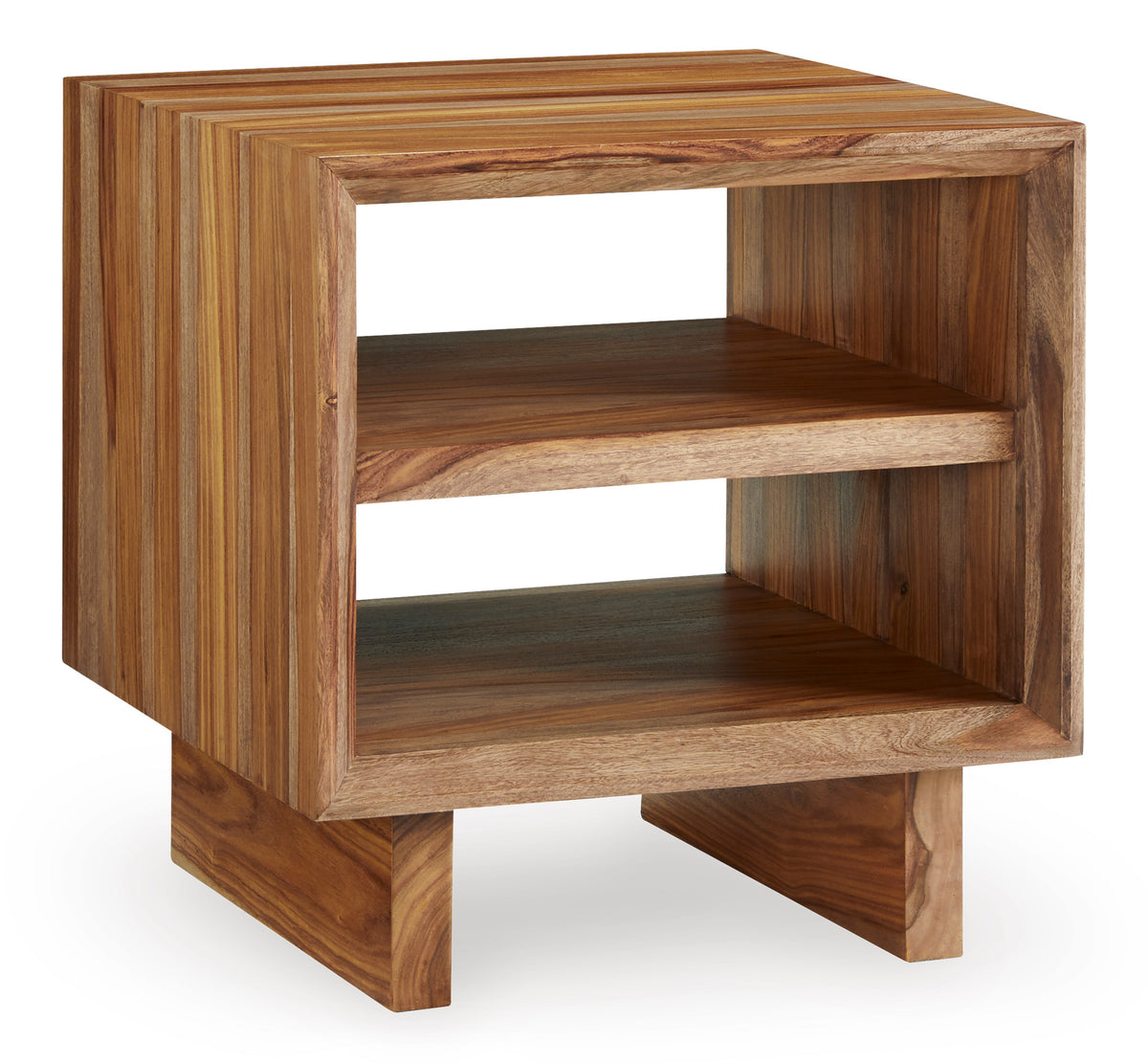 Brown Square End Table, full product view