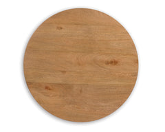 Light Brown round end table with lower shelf, product view 4 - 4