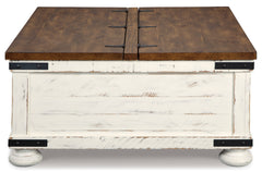 White/Brown Storage Coffee Table, product view 4 - 4