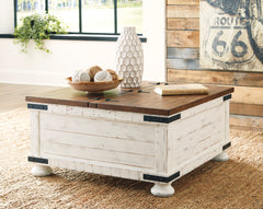 White/Brown Storage Coffee Table, product view 6 - 6