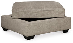 Stone, storage ottoman with top lifted - 3