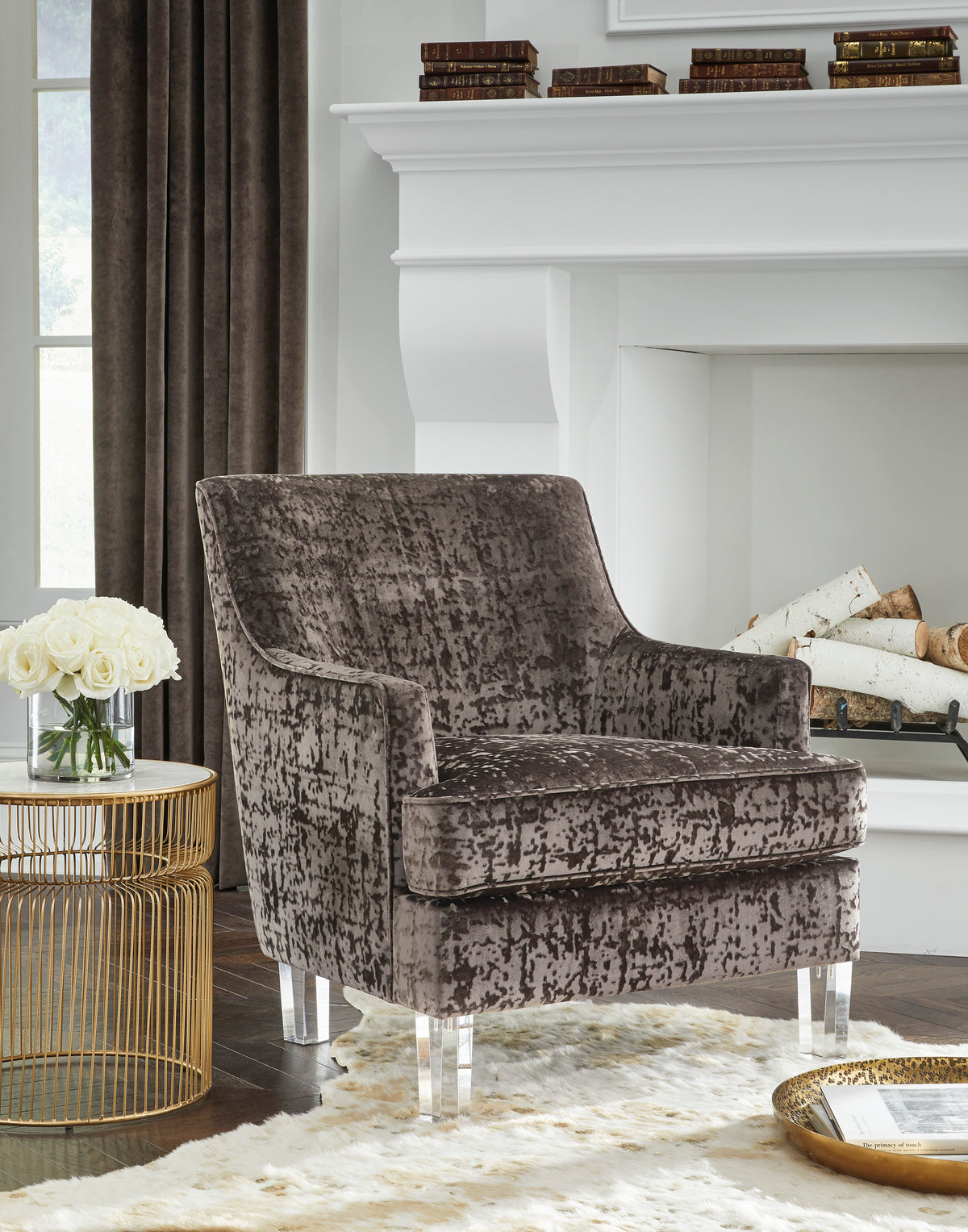 Charcoal charcoal accent chair, full product view