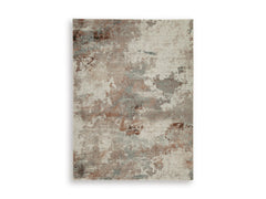 Cream/Gray/Sienna 63" x 84", complete rug product view - 5
