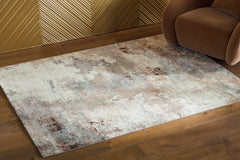 Cream/Gray/Sienna 63" x 84", room view; furniture excluded - 6