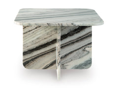 Black/White/Taupe Baretton 26-inch marble table, product view 2 - 2