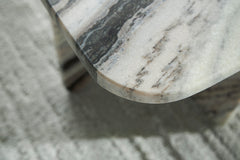 Black/White/Taupe Baretton 26-inch marble table, product view 4 - 4