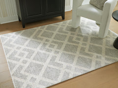 Gray/Ivory 63" x 84", room view; furniture excluded - 6