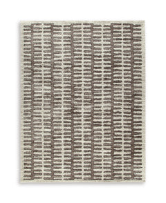 White Taupe Black 108" x 144", complete rug product view - 1