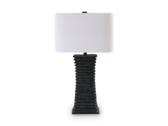 Black table lamp, full product view - 1