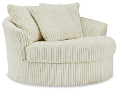 Ivory, complete corduroy swivel chair with included pillows - 5