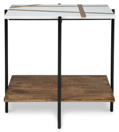White/Light Brown Accent Table, product view 2 - 2