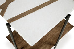 White/Light Brown Accent Table, product view 4 - 4