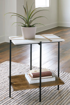 White/Light Brown Accent Table, product view 5 - 5