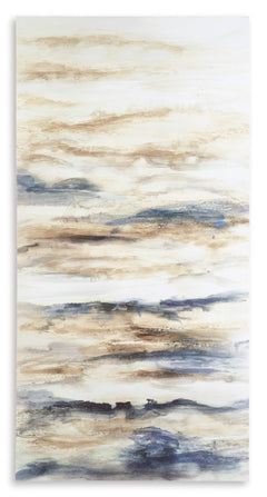Blue/Tan wall art, full product view - 1
