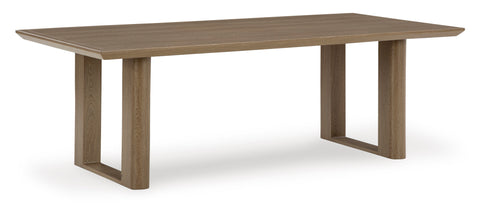 Dark Brown Aluminum Outdoor Dining Table with Wood-Look Finish