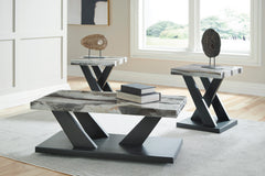 Dark Brown/White/Black three-piece table set, product view 3 - 3