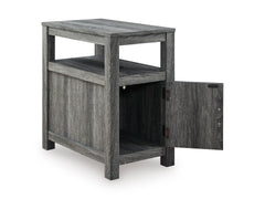 Brown/Gray chairside end table with storage and USB charging, product view 2 - 14