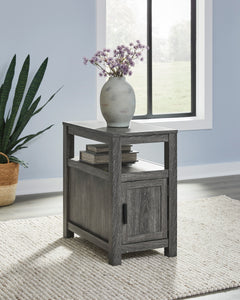 Brown/Gray chairside end table with storage and USB charging, product view 5 - 17