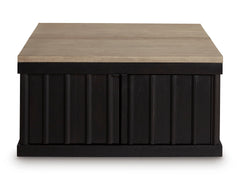 Black/Light Brown square lift top cabinet coffee table, product view 3 - 3