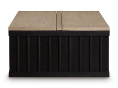 Black/Light Brown square lift top cabinet coffee table, product view 4 - 4