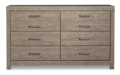 Gray, full front view of dresser - 2