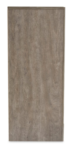 Gray, full side view of dresser - 3