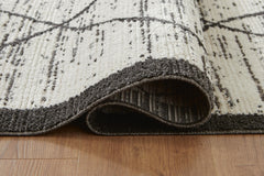 Cream/Black 95" x 120.75", rolled rug backing detail - 4