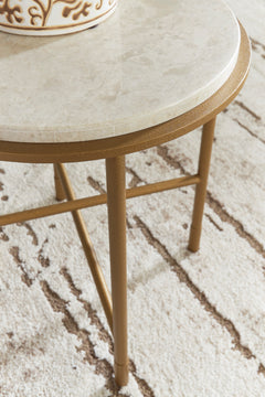 Antique Gold, natural marble tabletop detail; accessories excluded - 4
