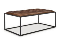 Brown/Black, complete leather cocktail ottoman product view - 1