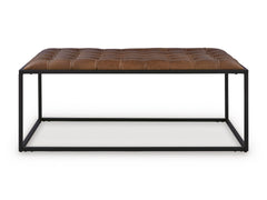 Brown/Black, complete cocktail ottoman front view - 2