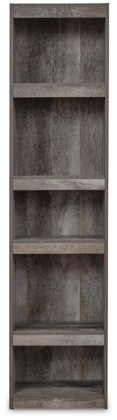 Gray, complete open shelving pier front view - 3