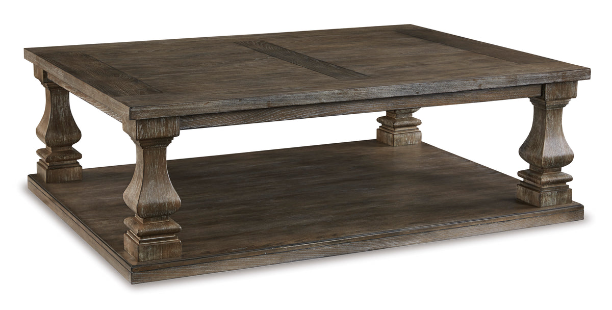 Gray Rectangular Coffee Table, full product view