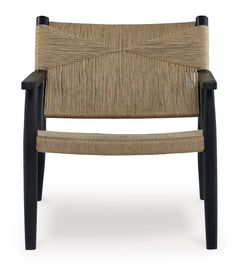 Black/Natural Wood Frame Accent Chair, product view 2 - 2
