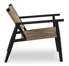 Black/Natural Wood Frame Accent Chair, product view 3 - 3
