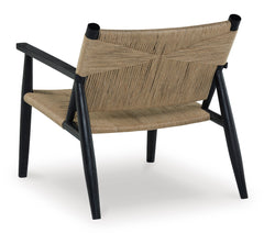 Black/Natural Wood Frame Accent Chair, product view 4 - 4