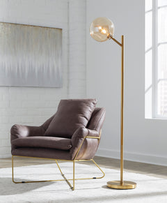 Amber/Gold Finish floor lamp, product view 2 - 2