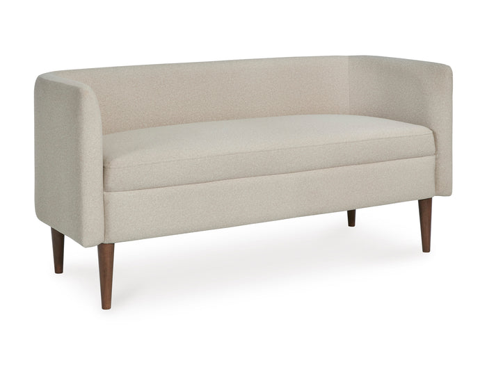 Beige Accent Bench, full product view