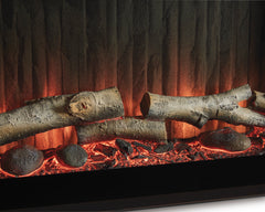 Black, faux birch log and ember detail - 4