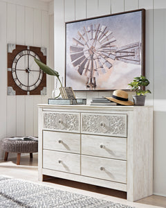 Whitewash, dresser in room setting; accessories excluded - 5