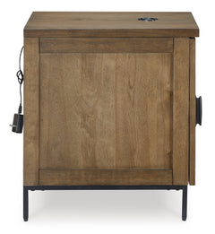 Brown Wireless Charging Cabinet End Table, product view 3 - 3