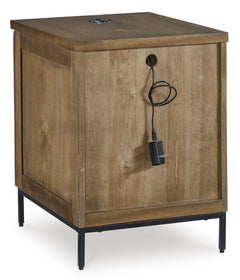 Brown Wireless Charging Cabinet End Table, product view 4 - 4